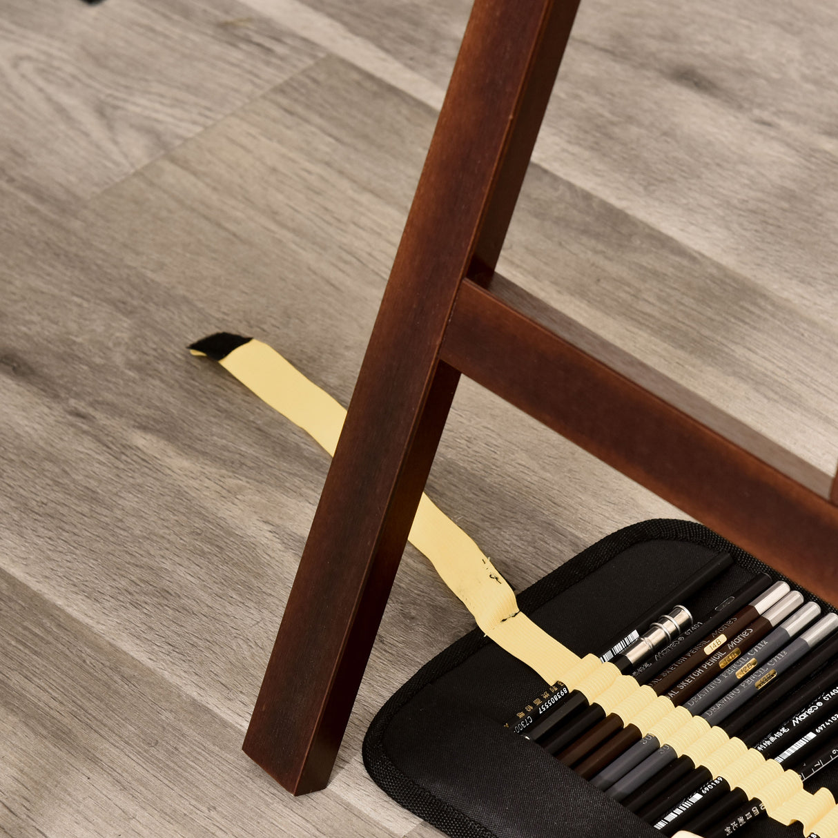 easycomfort cavalletto pittura studio professionale altezza e inclinazione regolabili in legno marrone