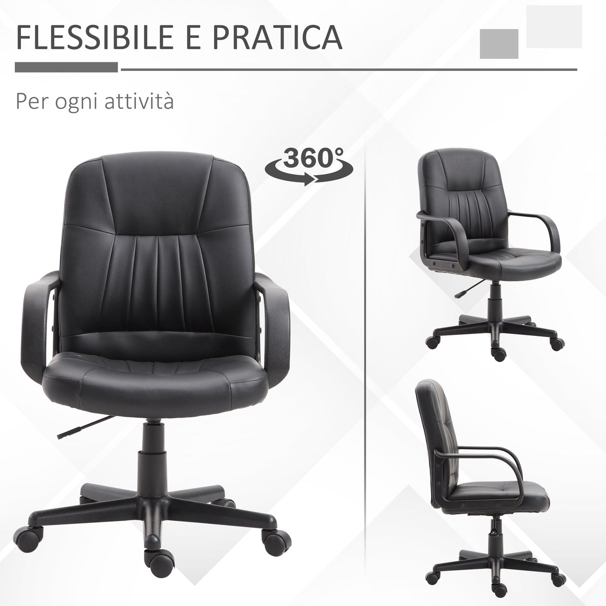 easycomfort easycomfort sedia da ufficio ergonomica e girevole poltrona da ufficio con altezza regolabile in similpelle 606090 99cm nero ean 8055776910000