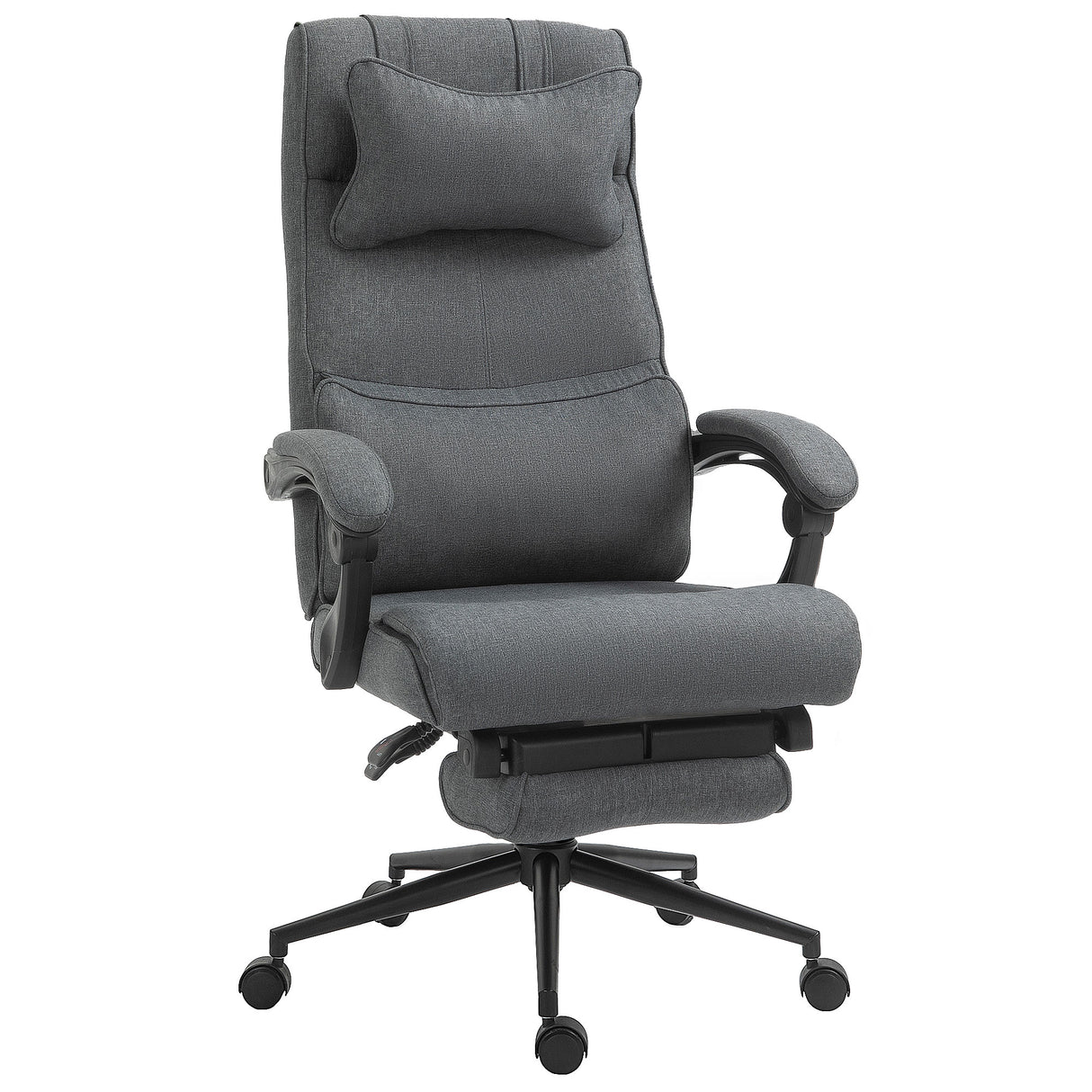 easycomfort easycomfort sedia da ufficio ergonomica ad altezza regolabile con braccioli e poggiapiedi 66x70x115 123 cm grigia