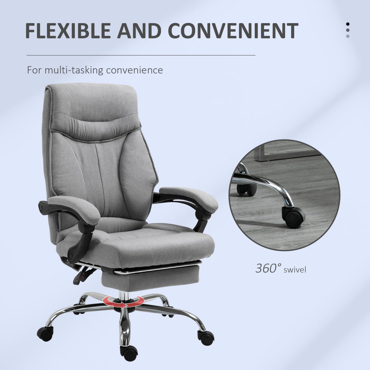 easycomfort easycomfort sedia da ufficio ergonomica girevole sedia da scrivania con rotelle poggiapiedi retrattile e reclinabile 135 altezza regolabile grigio