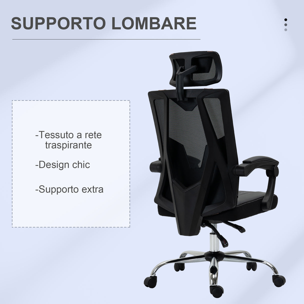 easycomfort easycomfort sedia da ufficio ergonomica inclinabile a 130 con supporto lombare e cervicale 58x62 5x112 120cm