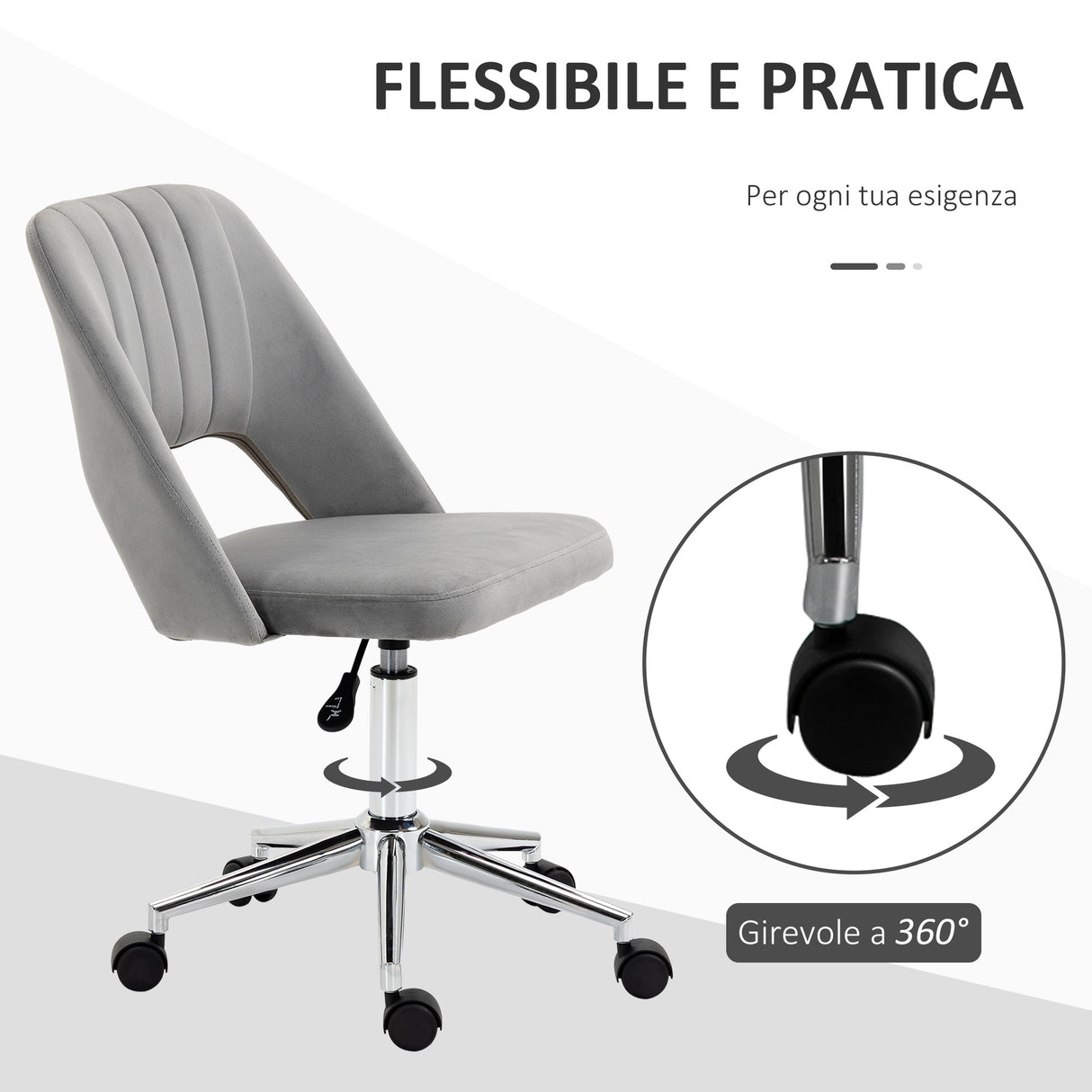 easycomfort easycomfort sedia da ufficio ergonomica e girevole sedia imbottita per scrivania con altezza regolabile grigio 49x54x79 91cm