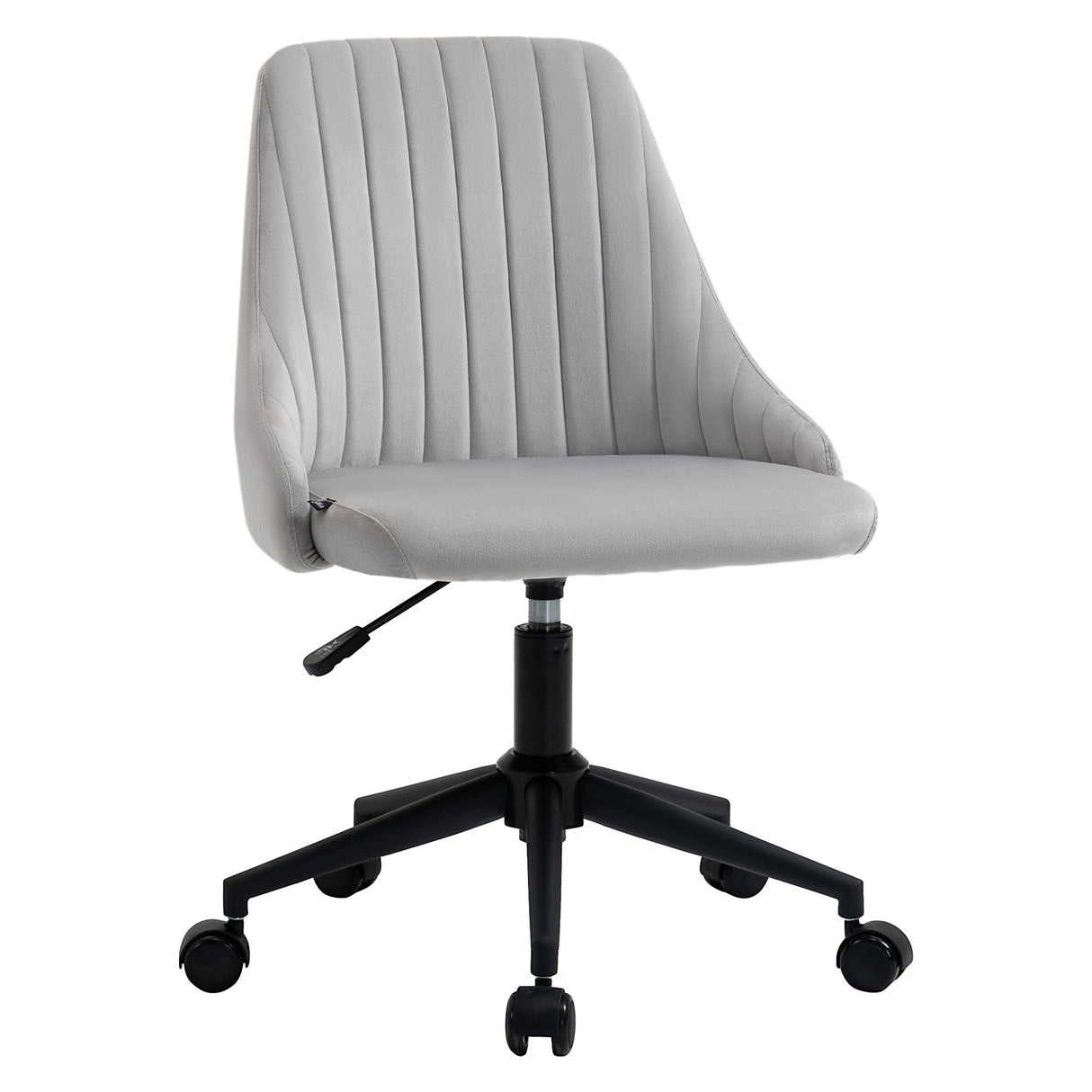 easycomfort easycomfort sedia da ufficio in velluto grigio con altezza regolabile sedia ergonomica girevole a 360 e ruote 50x58x77 87cm