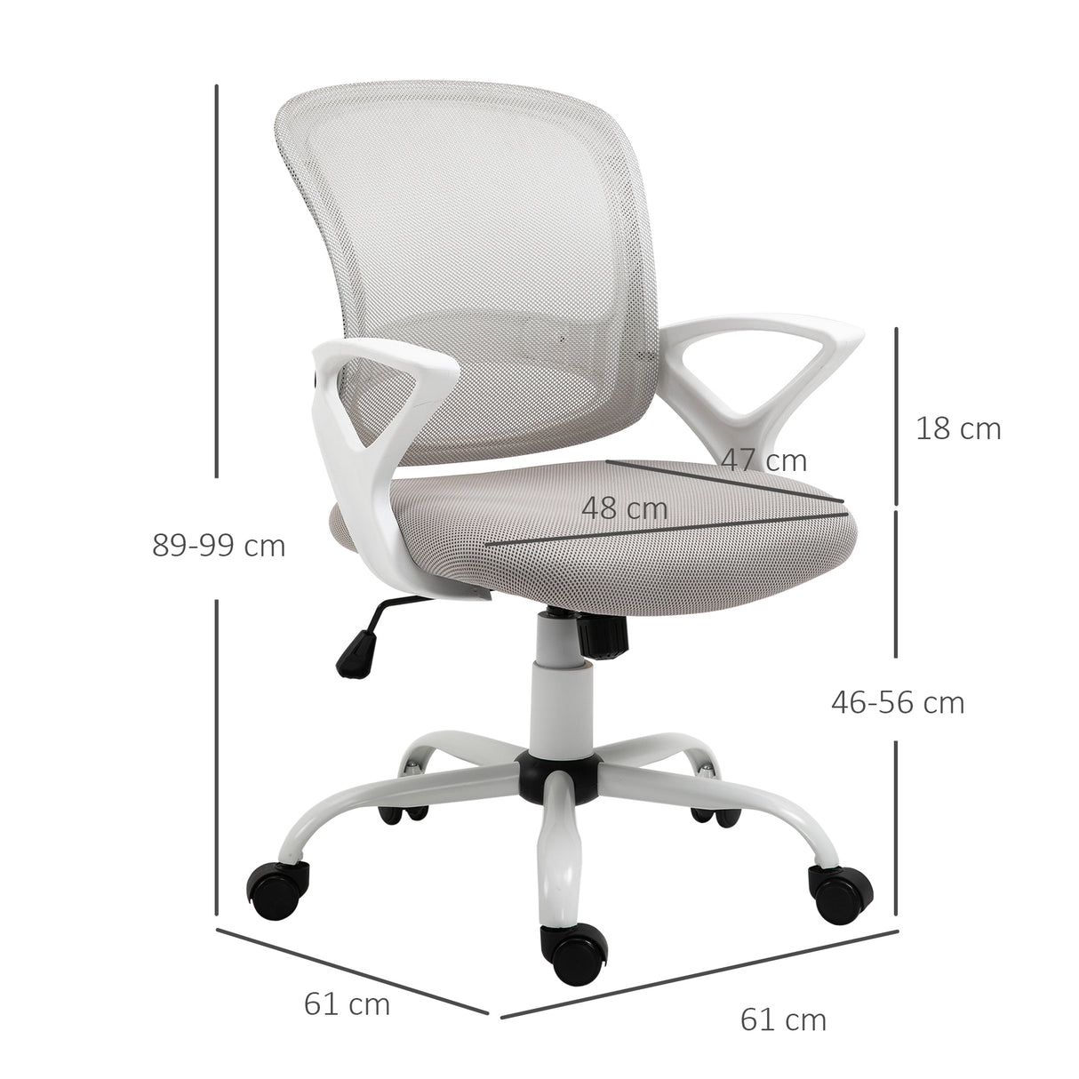 easycomfort easycomfort sedia da ufficio basculante in tessuto a rete grigio sedia da scrivania ergonomica e girevole con altezza regolabile
