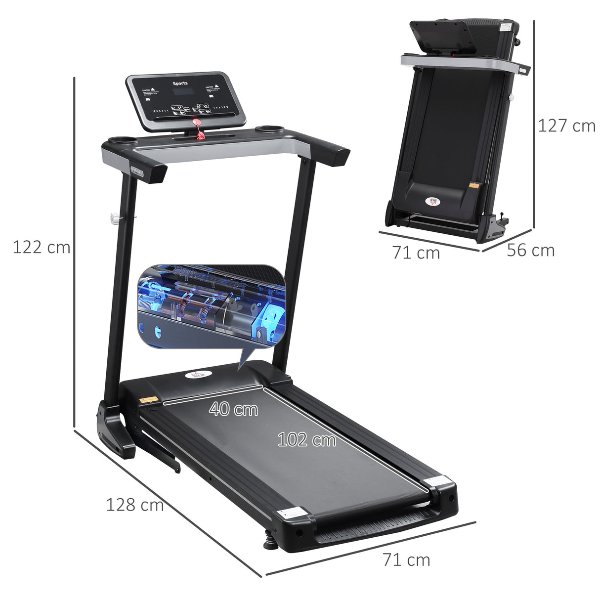 easycomfort easycomfort tapis roulant elettrico pieghevole 1 12km h motore 500w schermo lcd nero