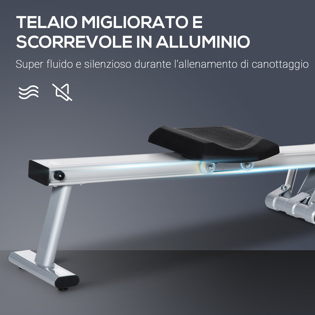 easycomfort vogatore a 12 resistenze con monitor digitale e struttura in alluminio acciaio e abs 160x61x50 cm