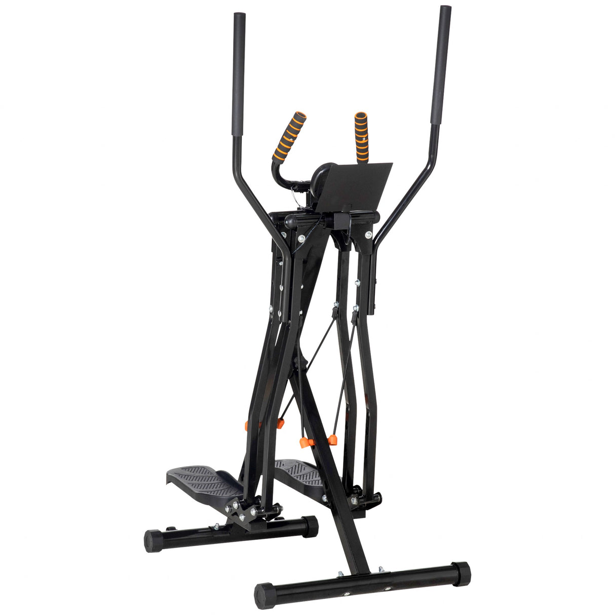 easycomfort cyclette ellittica con 4 livelli di resistenza monitor lcd e 2 ruote in acciaio e abs 90x62x150 cm nero