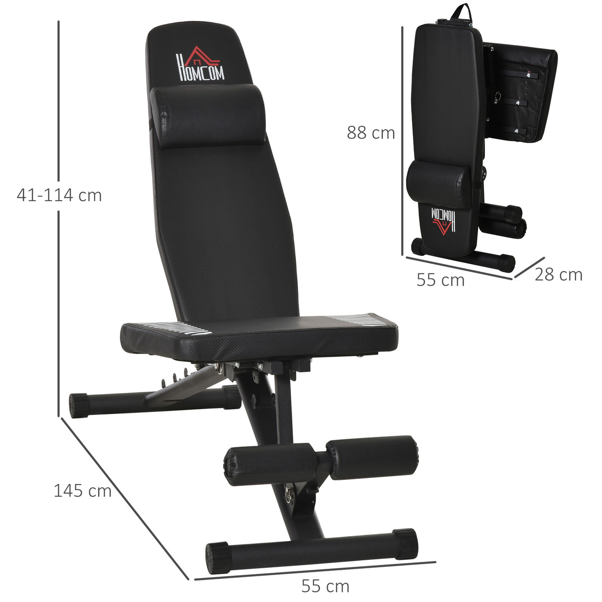 easycomfort easycomfort panca pesi multifunzione per palestra pieghevole e regolabile 145x55x41 114cm nero