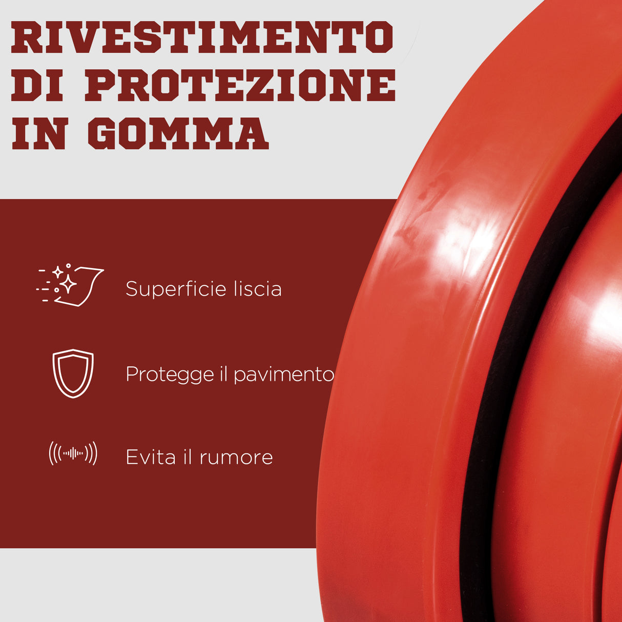 easycomfort set bilanciere e dischi 65kg totali per workout in casa in metallo sabbia di ferro e gomma rosso