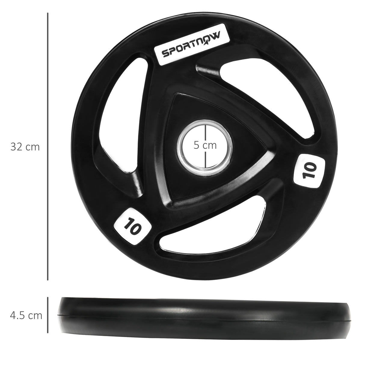 easycomfort set di 2 dischi pesi da 10kg in acciaio con rivestimento in gomma per bilanciere