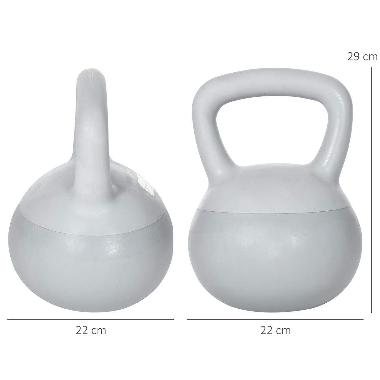 easycomfort kettlebell 12kg in pvc e sabbia metallica per allenamento spalle e bicipiti 22x22x29 cm grigio