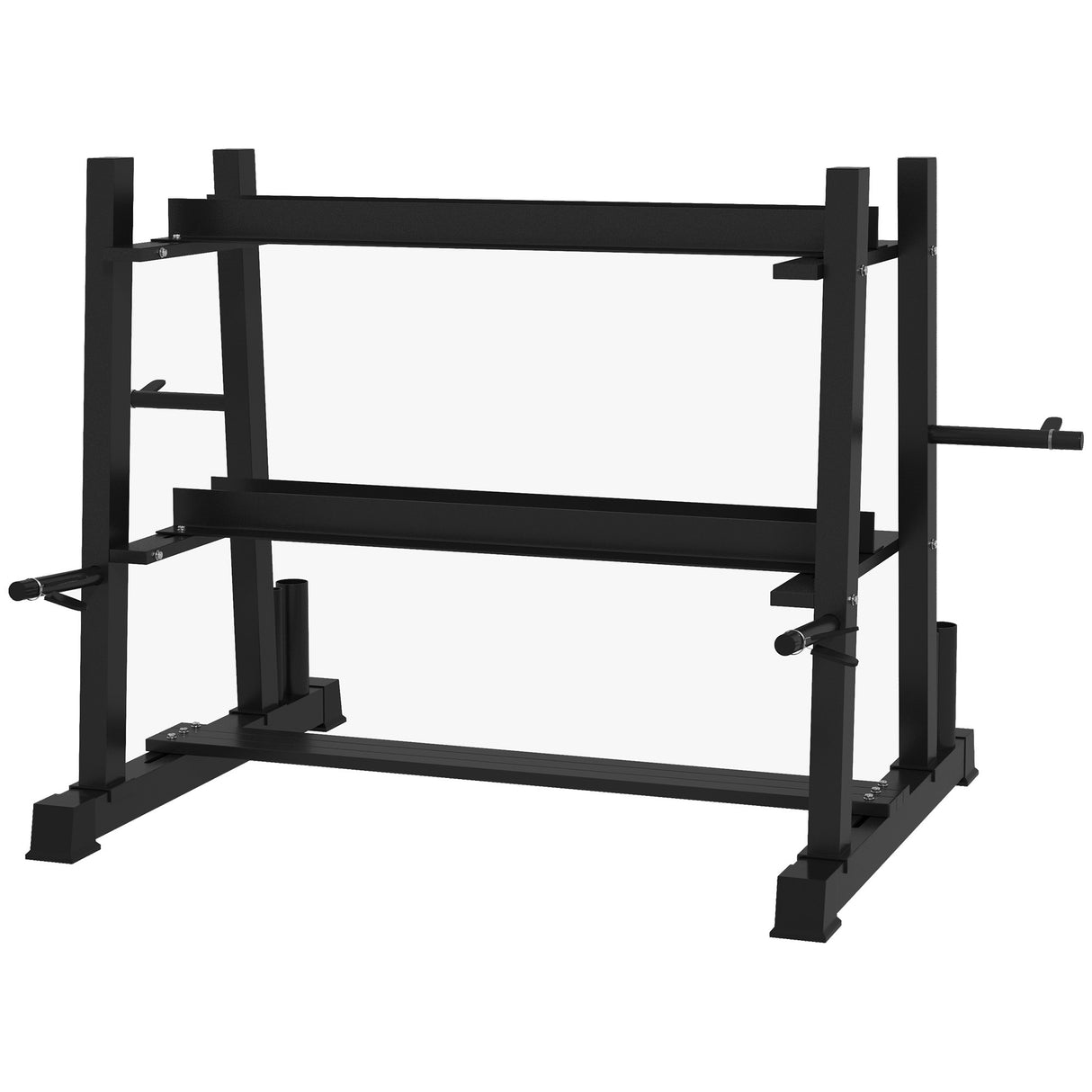 easycomfort rastrelliera per manubri in acciaio con 4 aste regolabili per pesi e kettlebell 131x75x80 cm nero