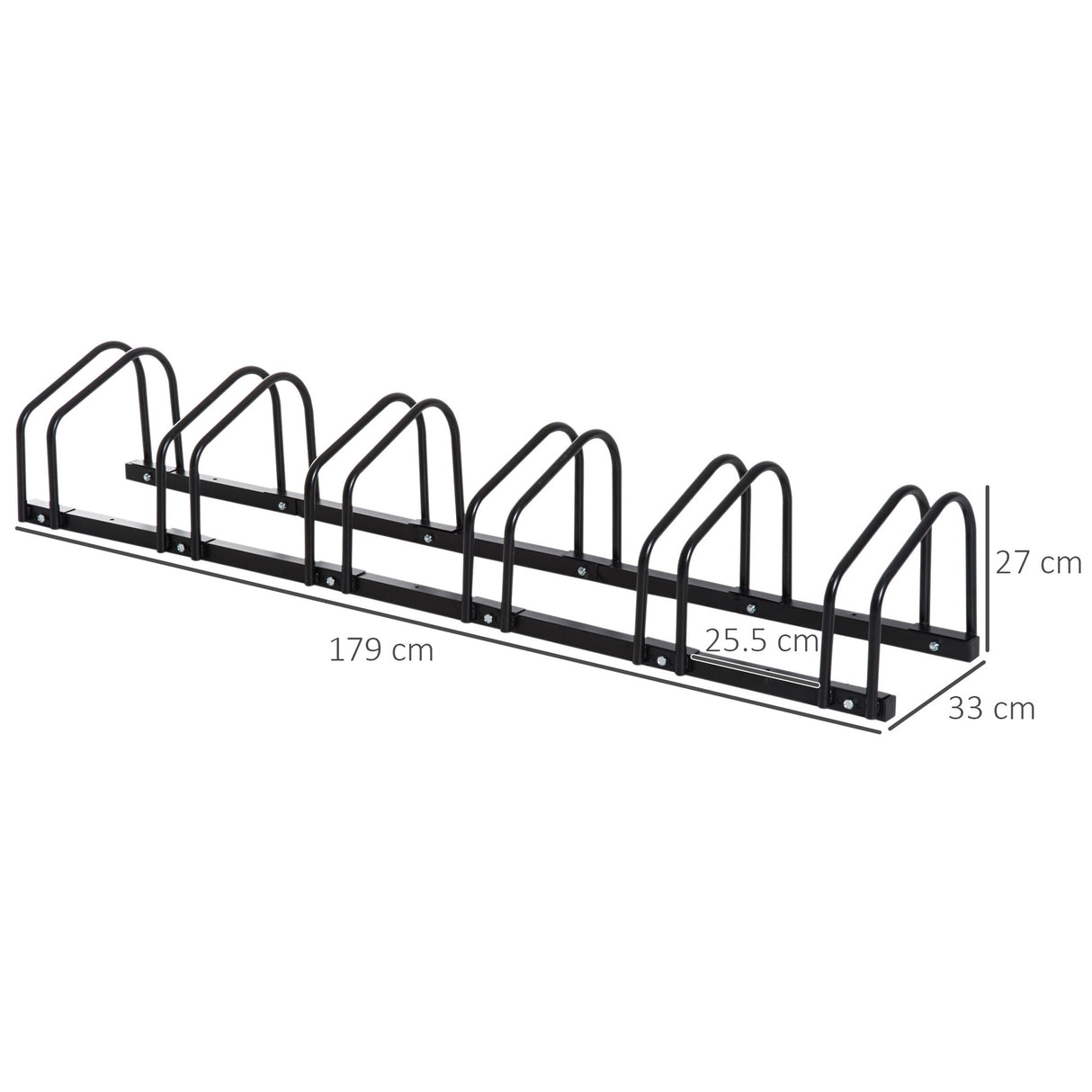 easycomfort rastrelliera portabiciclette parcheggio per 6 biciclette in acciaio 179x33x27 cm nero