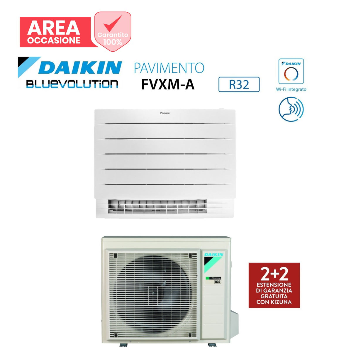 daikin area occasioni climatizzatore condizionatore daikin bluevolution perfera a pavimento 18000 btu fvxm50a r 32 wi fi integrato telecomando a infrarossi incluso garanzia italiana