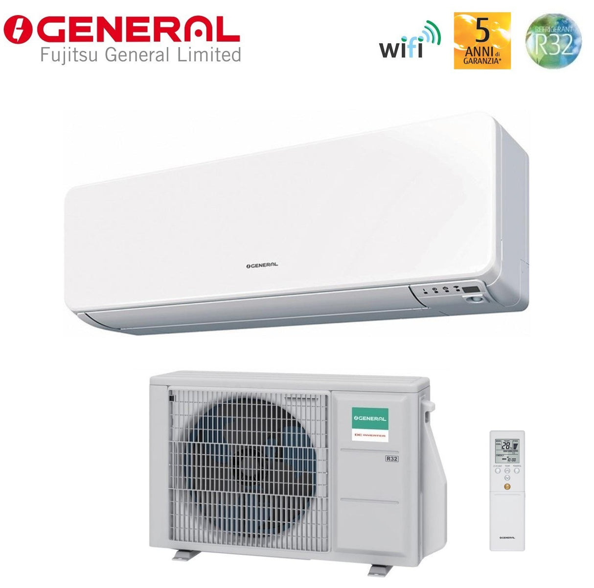 general fujitsu condizionatore general fujitsu inverter serie performance kg 9000 btu ashh09kgtg r 32 wi fi integrato