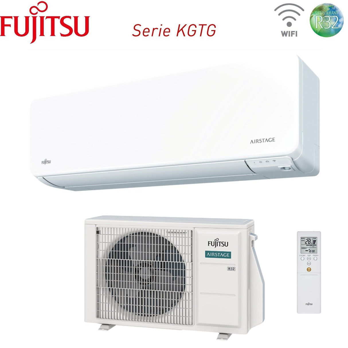 climatizzatore condizionatore fujitsu inverter serie kg 9000 btu asyg09kgtf codice 3ngf87215 r 32 wi fi integrato classe a___ a___