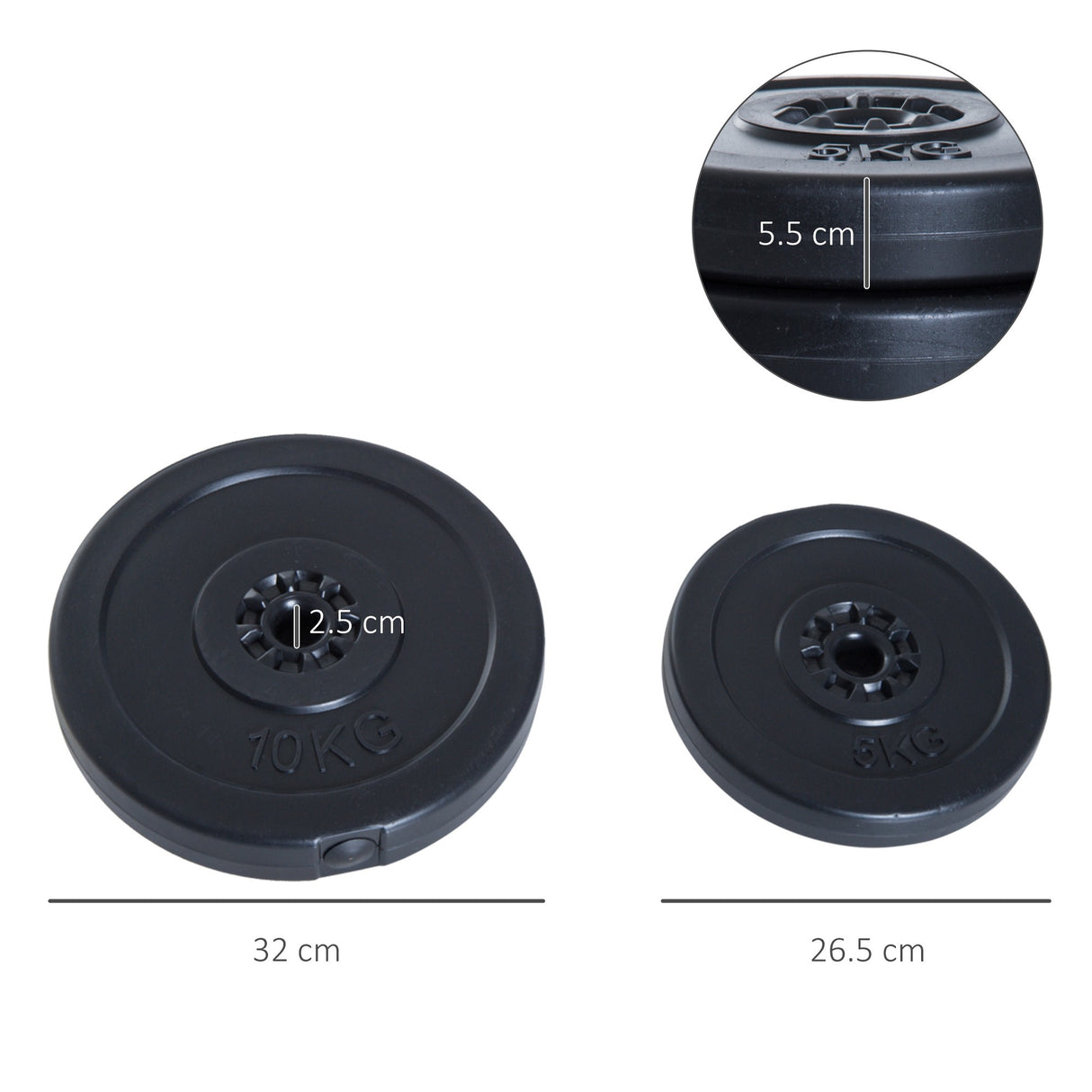 easycomfort easycomfort set di 4 dischi pesi per bilanciere e manubri peso totale 30kg 2x5kg e 2x10kg nero