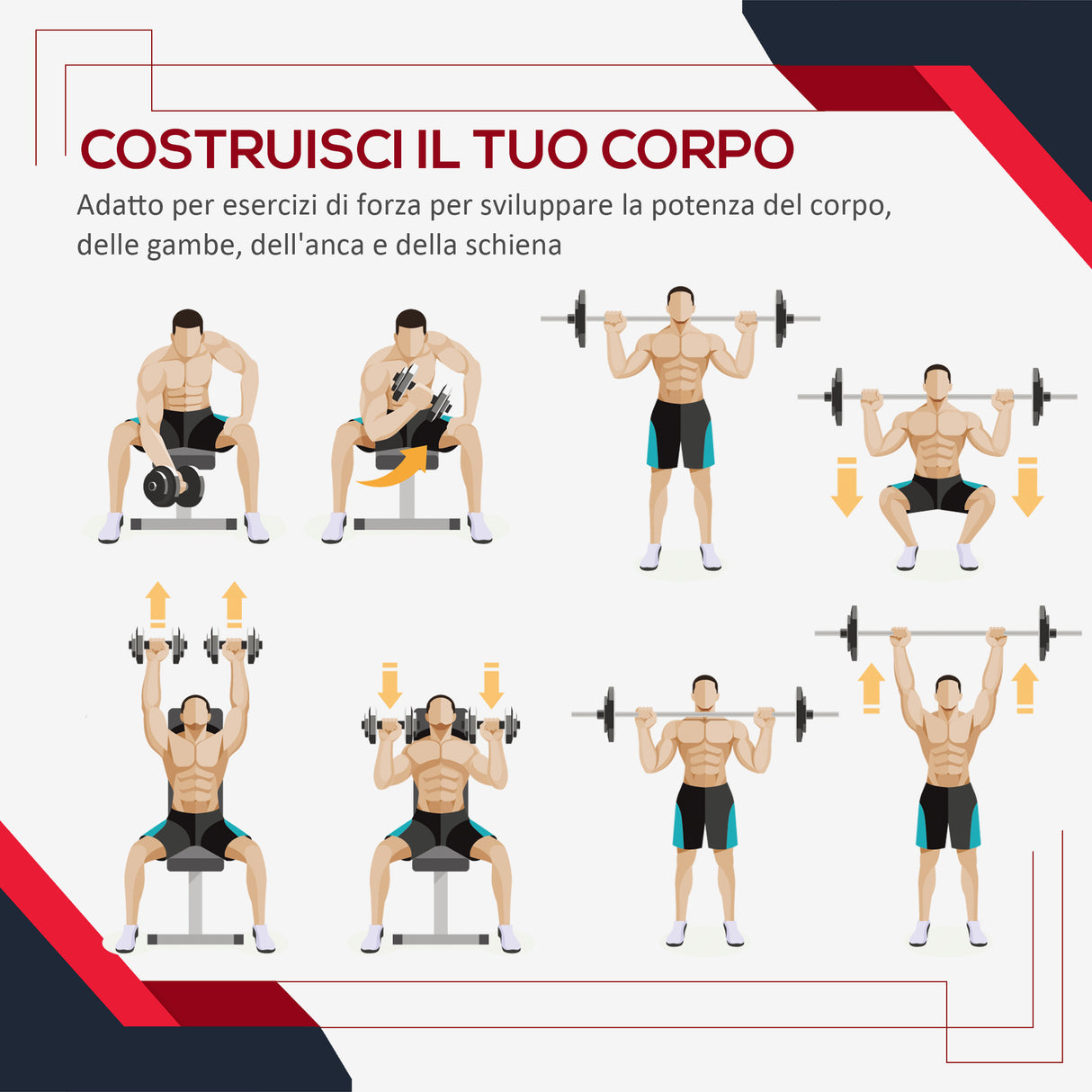 easycomfort easycomfort set di 4 dischi pesi per bilanciere e manubri peso totale 30kg 2x5kg e 2x10kg nero