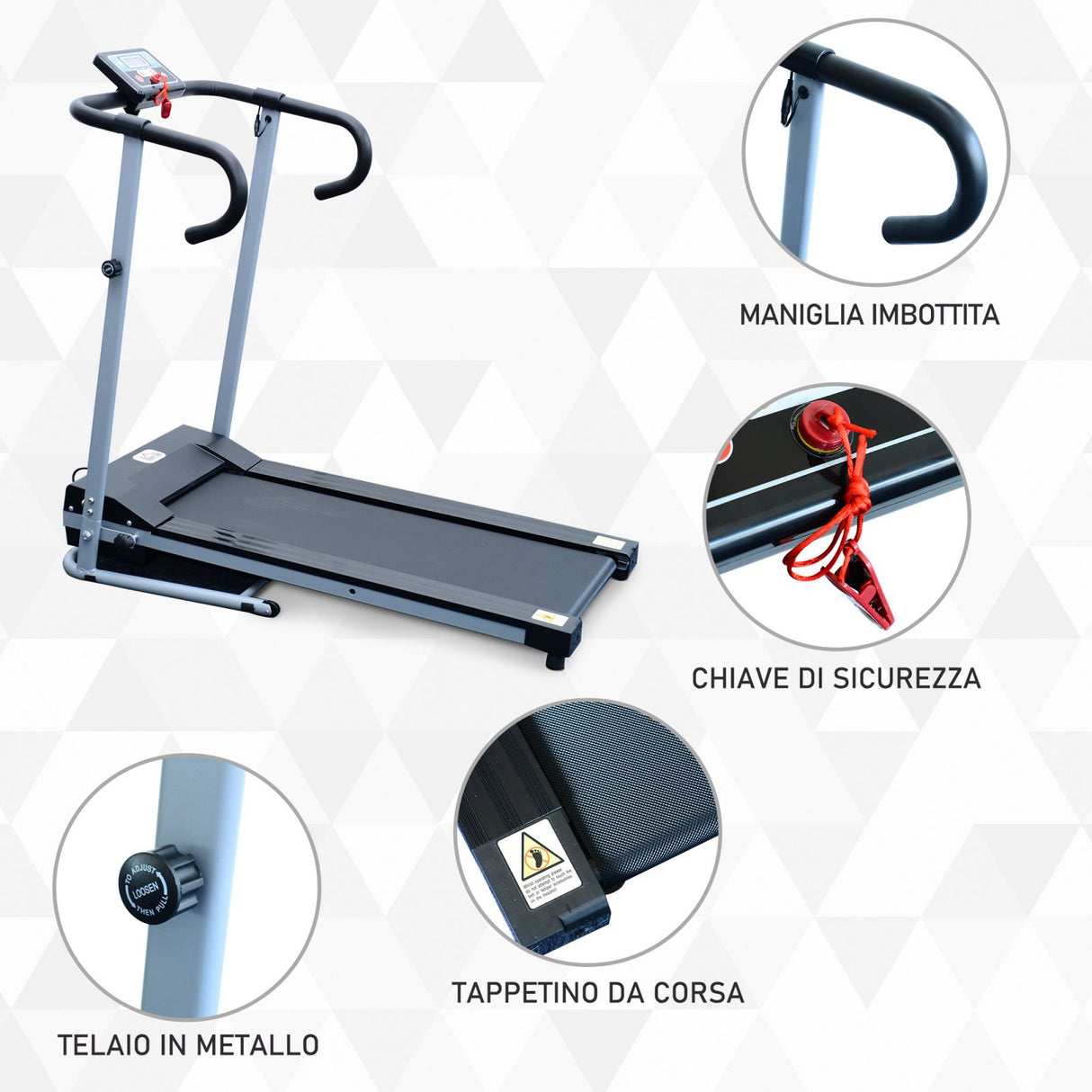 easycomfort easycomfort tapis roulant elettrico pieghevole schermo lcd 500w