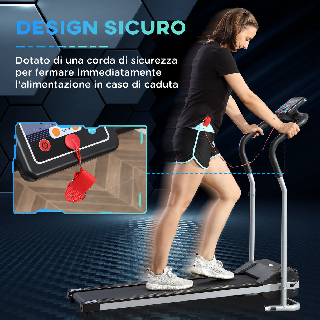 easycomfort easycomfort tapis roulant elettrico e pieghevole con schermo lcd motore 500w velocita 10km h