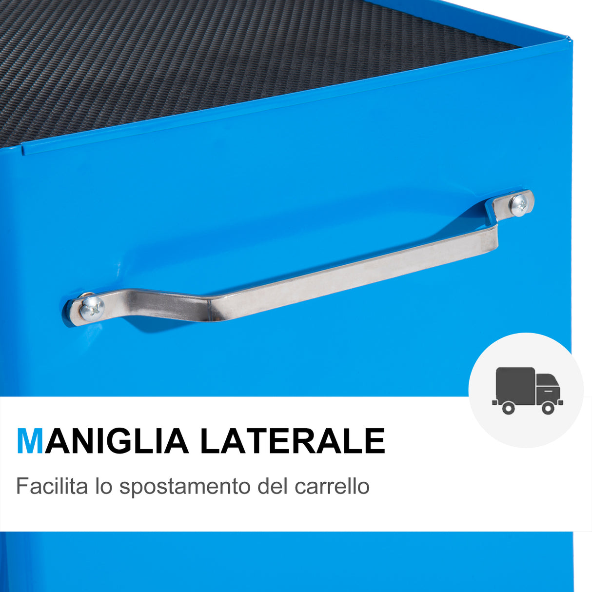 easycomfort easycomfort carrello porta utensili da officina con cassettiera azzurro 61.5 x 33 x 85cm