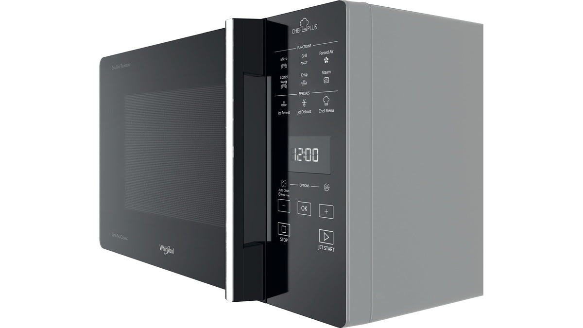 whirlpool microonde combinato whirlpool chef plus mcp 359 sl 800 w 25 litri grill a30xl52xp494 funzione cottura a vapore argento ean 8003437862069