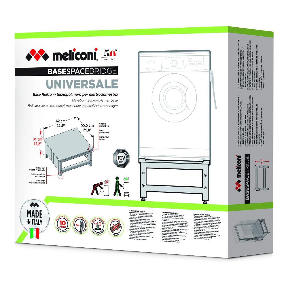 meliconi kit di sovrapposizione per lavatrice e asciugatrice base space meliconi base rialzata in tecnopolimero a31xl62xp555cm bianco e grigio ean 8006023295760