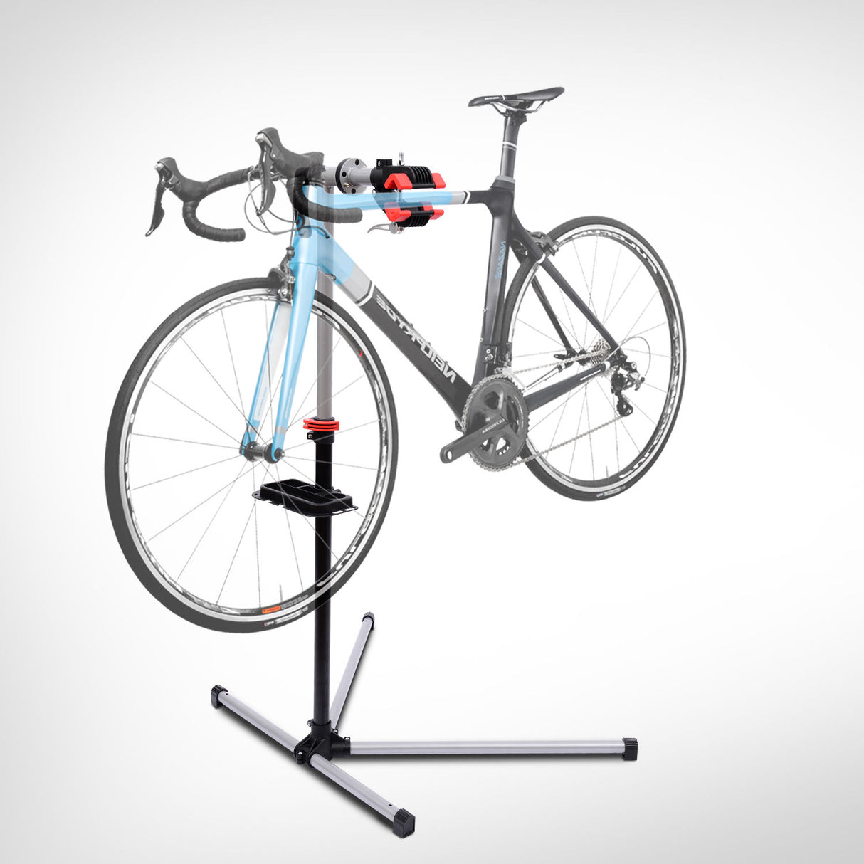 easycomfort easycomfort cavalletto manutenzione bici con piedistallo e vassoio in acciaio 100x56x120 190cm