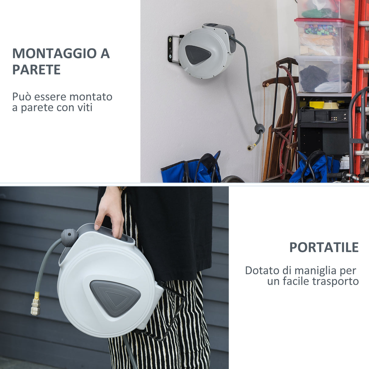 easycomfort easycomfort avvolgitubo automatico da parete con attacco 1 4 180 20 _ 2m