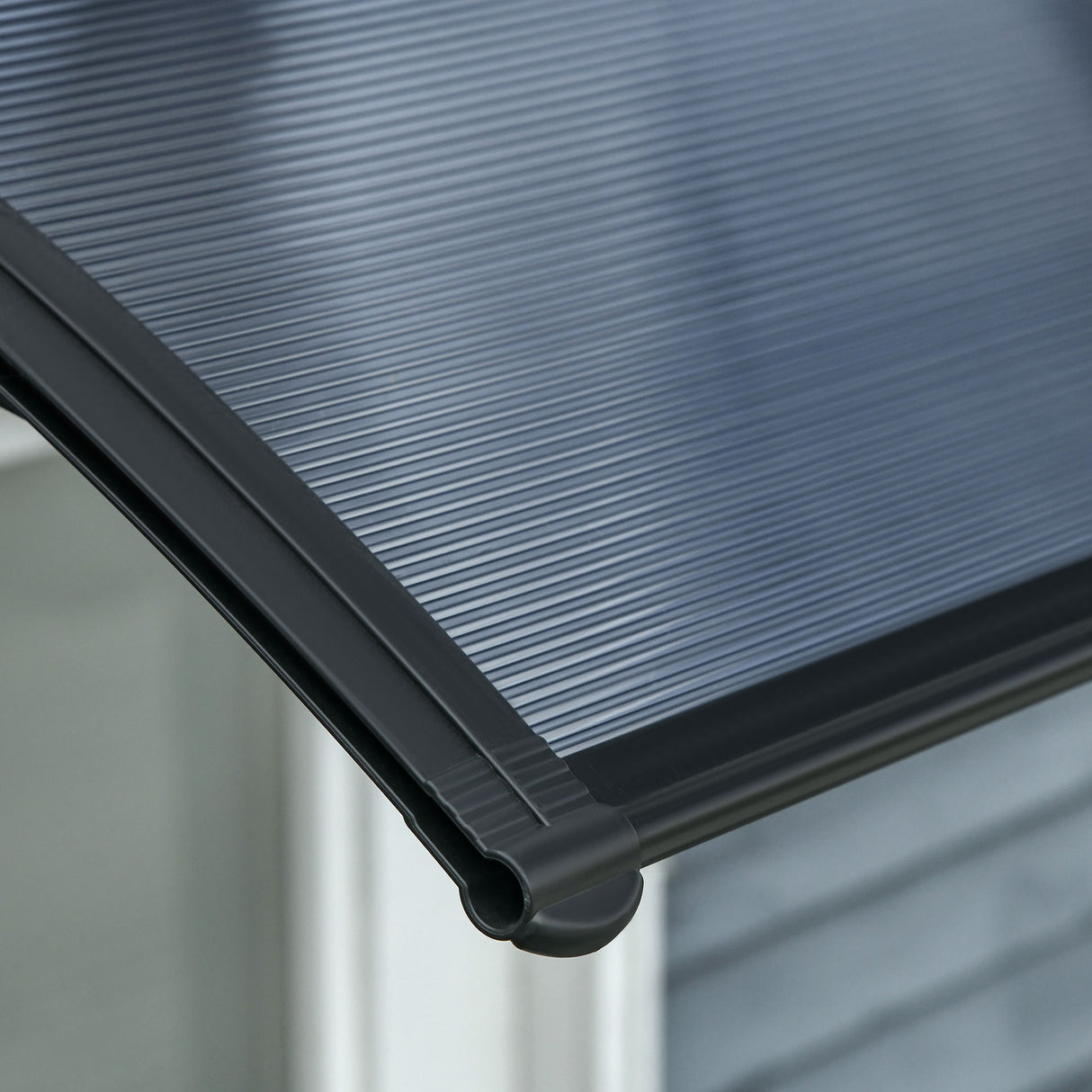 easycomfort tettoia in policarbonato anti uv da esterno per porte e finestre 200x80cm 30045