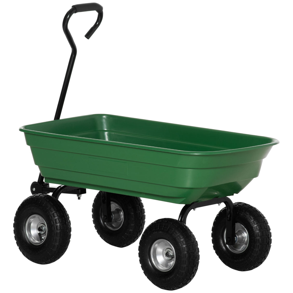 easycomfort easycomfort carrello da giardino con struttura in acciaio e pneumatici 108x52x100cm verde