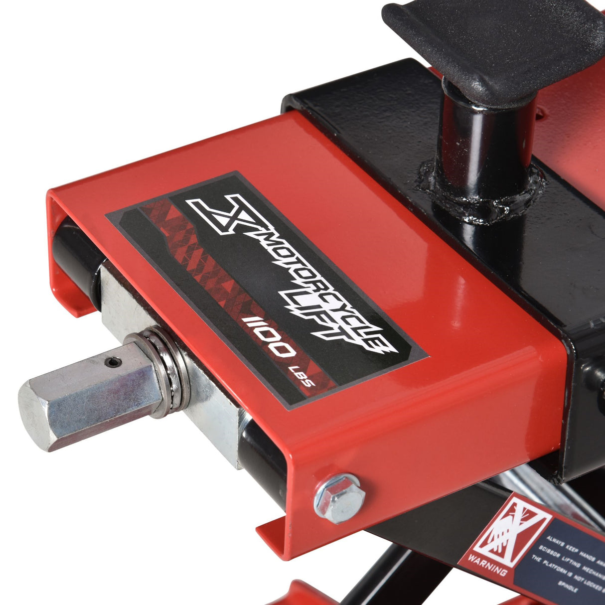 easycomfort cavalletto alzamoto a forbice centrale regolabile fino 500kg in metallo rosso