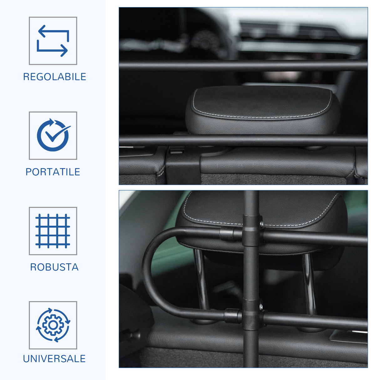 easycomfort griglia di protezione regolabile per i animali domestici adatto a ogni auto nero