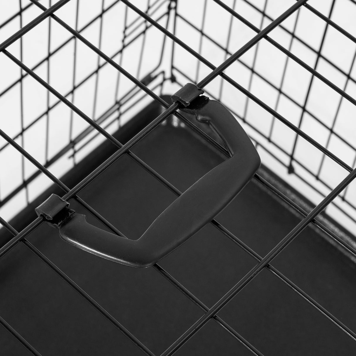 easycomfort easycomfort gabbia trasportino in acciaio per animali pieghevole nero 122x77x82cm