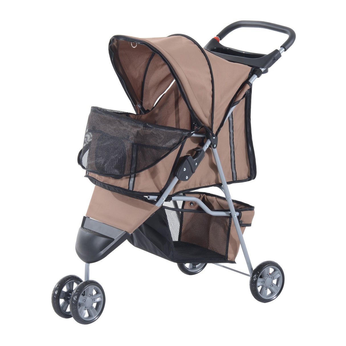 easycomfort passeggino per cani carrello per animali domestici caffe 75 x 45 x 97cm