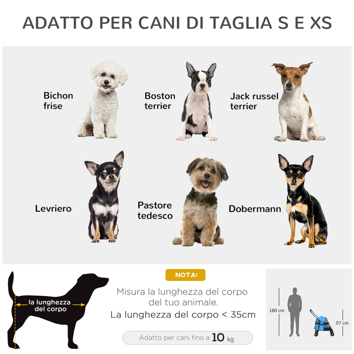 easycomfort passeggino per cani pieghevole con tettuccio regolabile e ruote girevoli 82x47x97cm blu