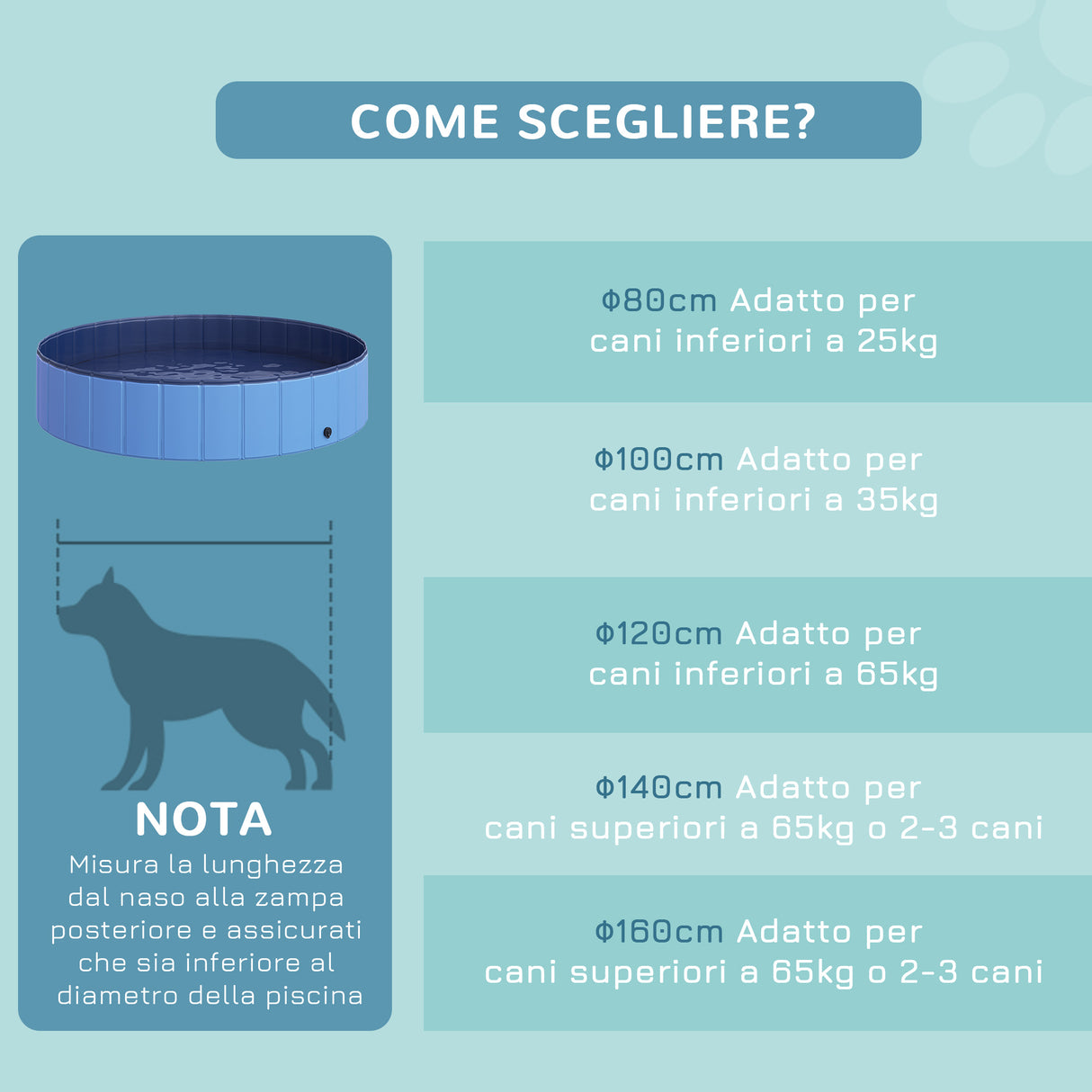 easycomfort easycomfort piscina pieghevole per cani in pvc azzurro 140x30cm oxh