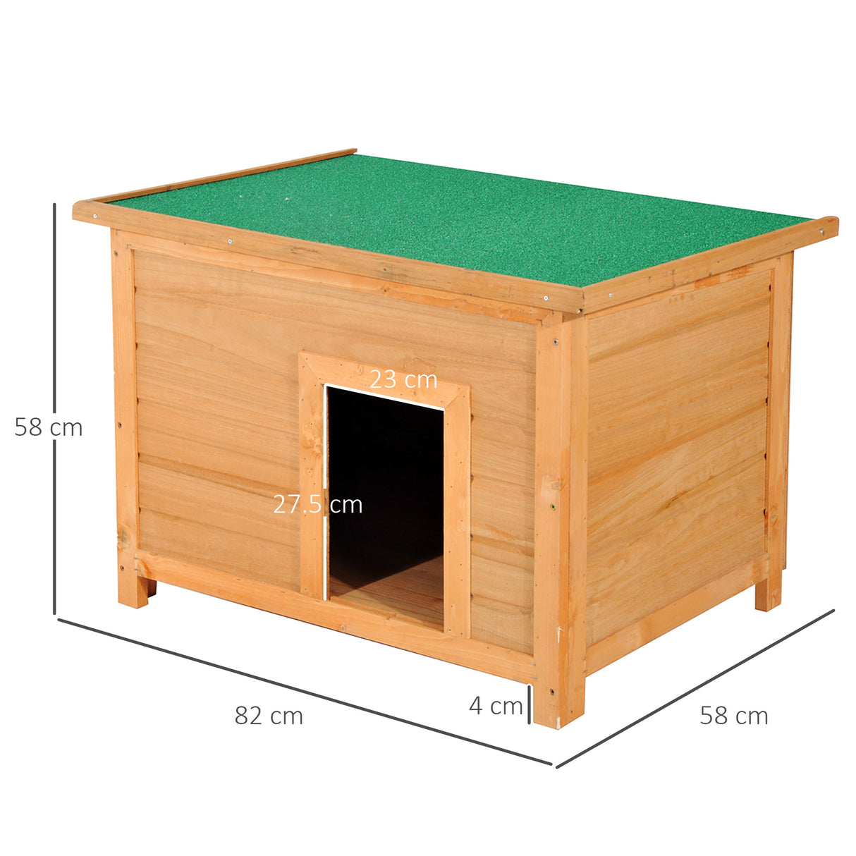 easycomfort easycomfort cuccia per cani impermeabile da esterno in legno di abete 85x58x58cm