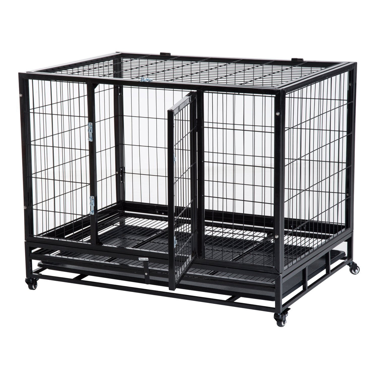 easycomfort easycomfort gabbia box per cani cuccioli da interno esterno con rotelle 92 62 75cm