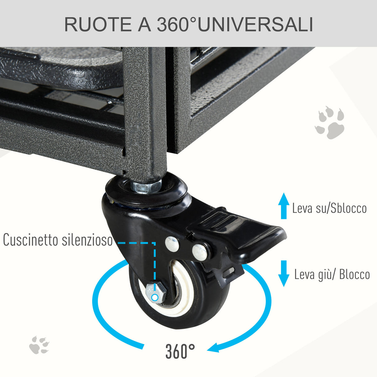 easycomfort easycomfort kennel per cani pieghevole porta con blocco 4 ruote fondo rimovibile