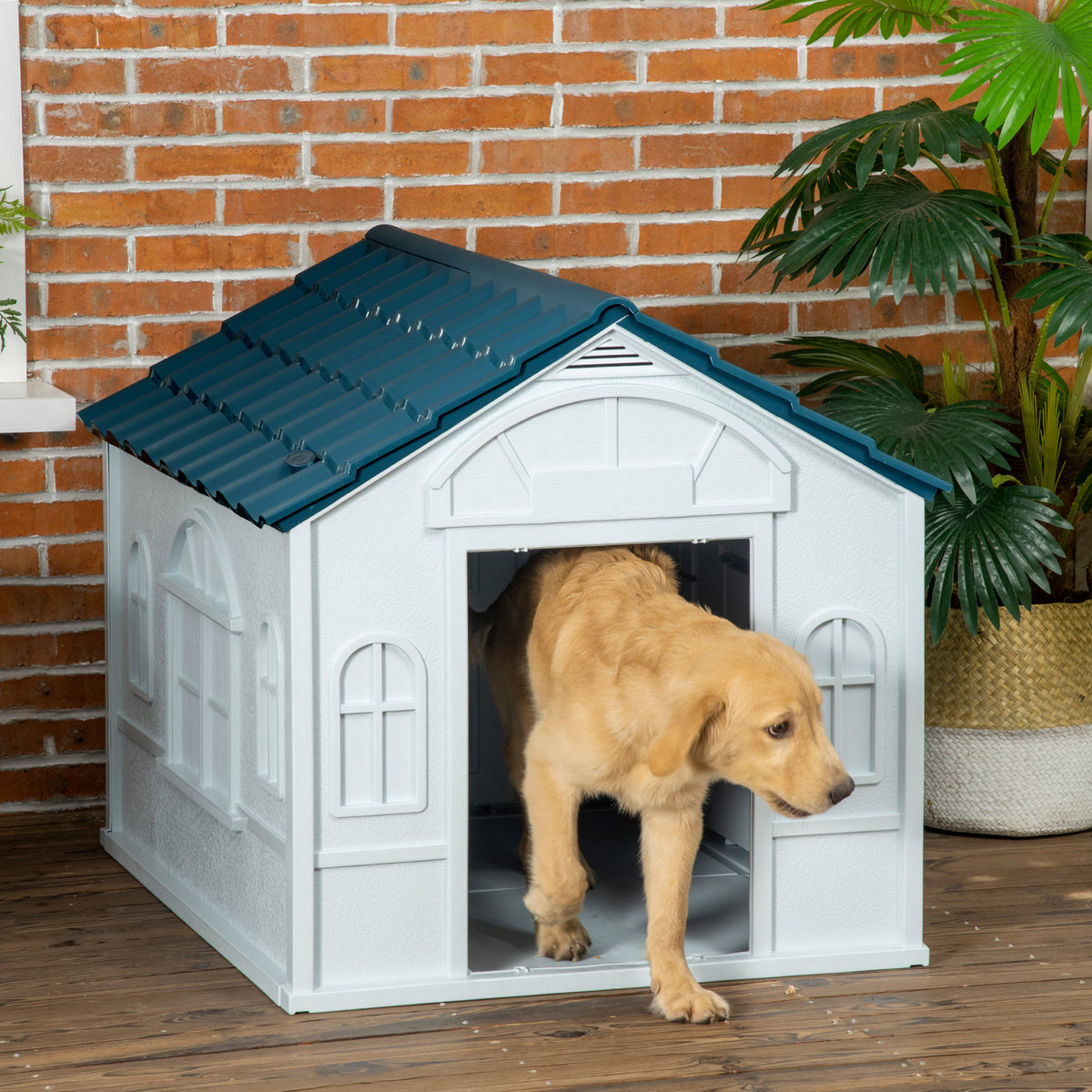easycomfort cuccia per cani di taglia media e grande max 30kg in pp impermeabile 84.2x98.2x82cm blu