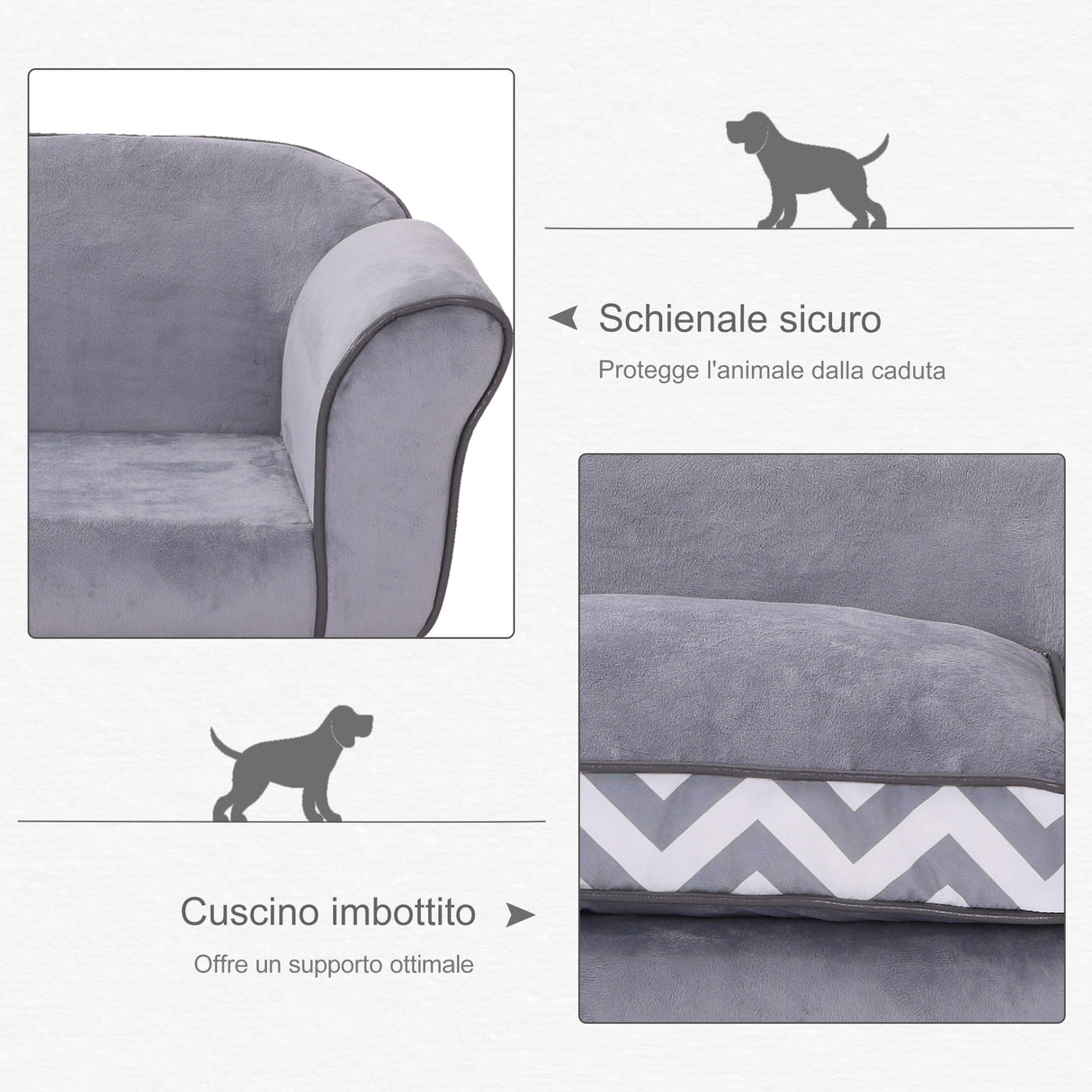 easycomfort easycomfort divanetti per cani cuccia per animali domestici grigio 73.5x41x33cm