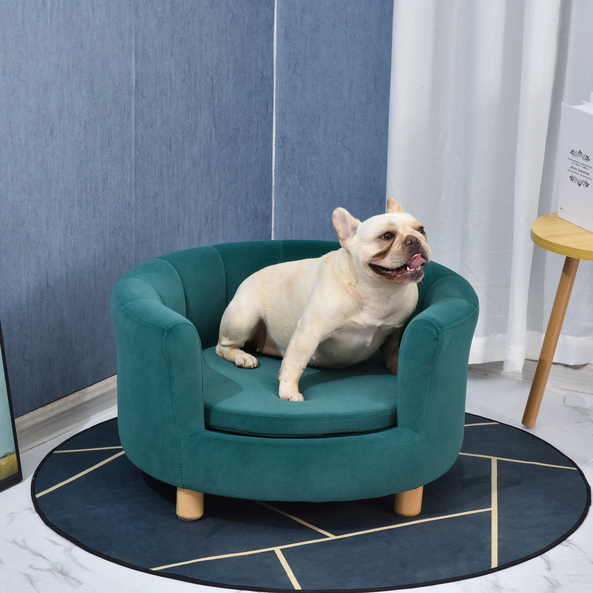 easycomfort easycomfort divano per cani imbottito con schienale e cuscino rimovibile cuccia per gatto da interno 65x64x37cm verde