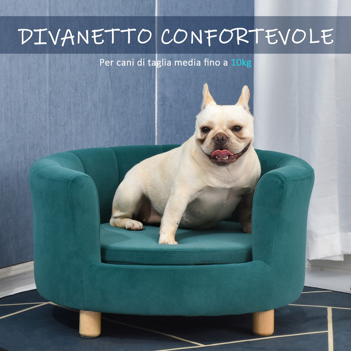 easycomfort easycomfort divano per cani imbottito con schienale e cuscino rimovibile cuccia per gatto da interno 65x64x37cm verde