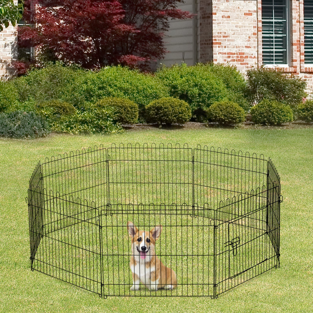 easycomfort easycomfort recinto per animali gatti cani cuccioli gabbia in acciaio 158 x 61cm nero