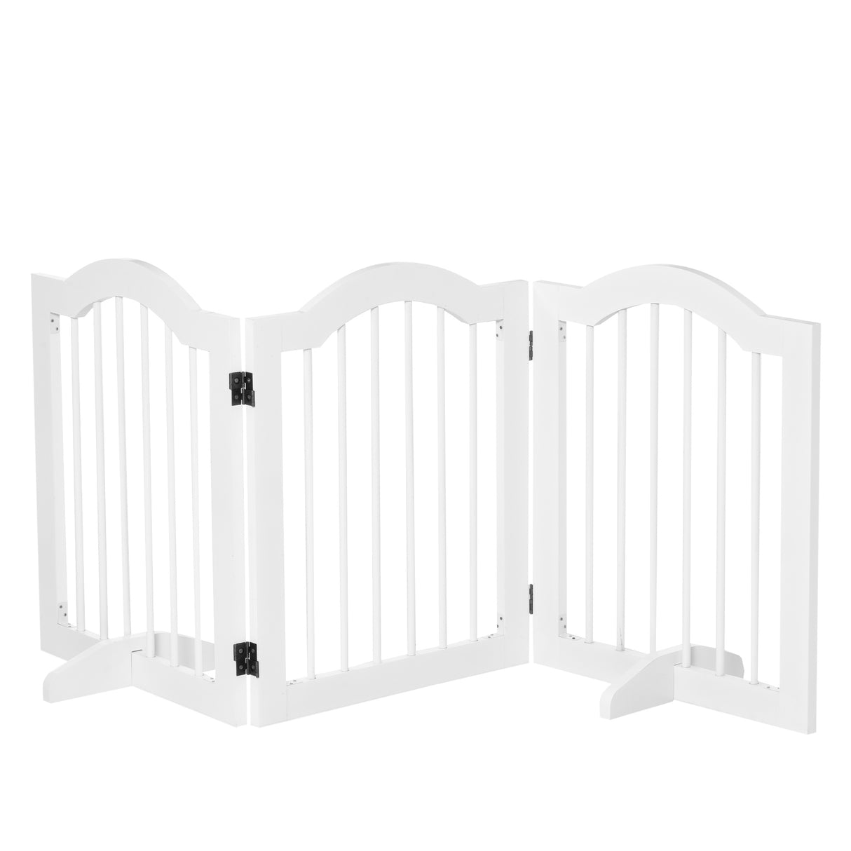 easycomfort cancellino per cani pieghevole a 3 sezioni in legno 154.5x29.5x61cm bianco