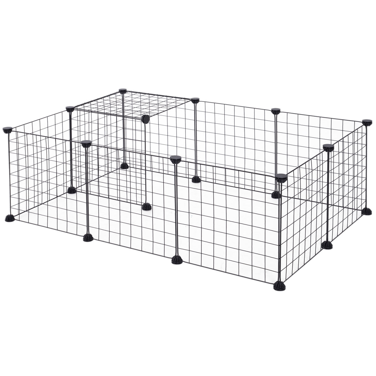 easycomfort easycomfort recinto modulare per animali domestici nero 12 moduli 35x35cm