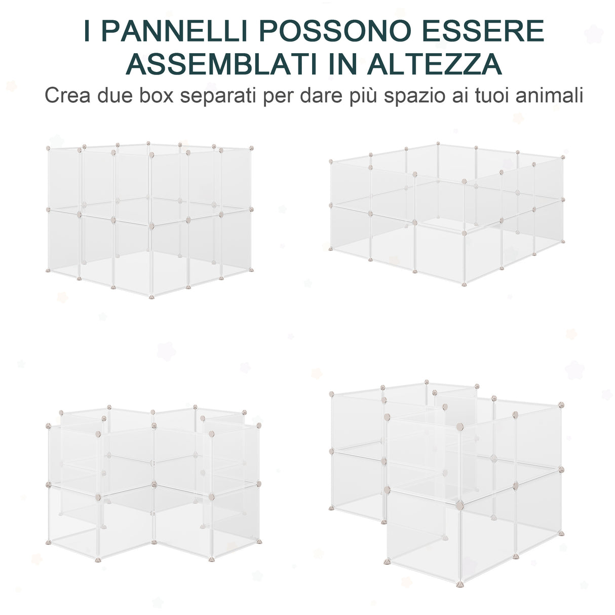 easycomfort recinto per conigli cuccioli e piccoli animali modulabile in metallo e pp 12 pannelli da 35x45cm bianco