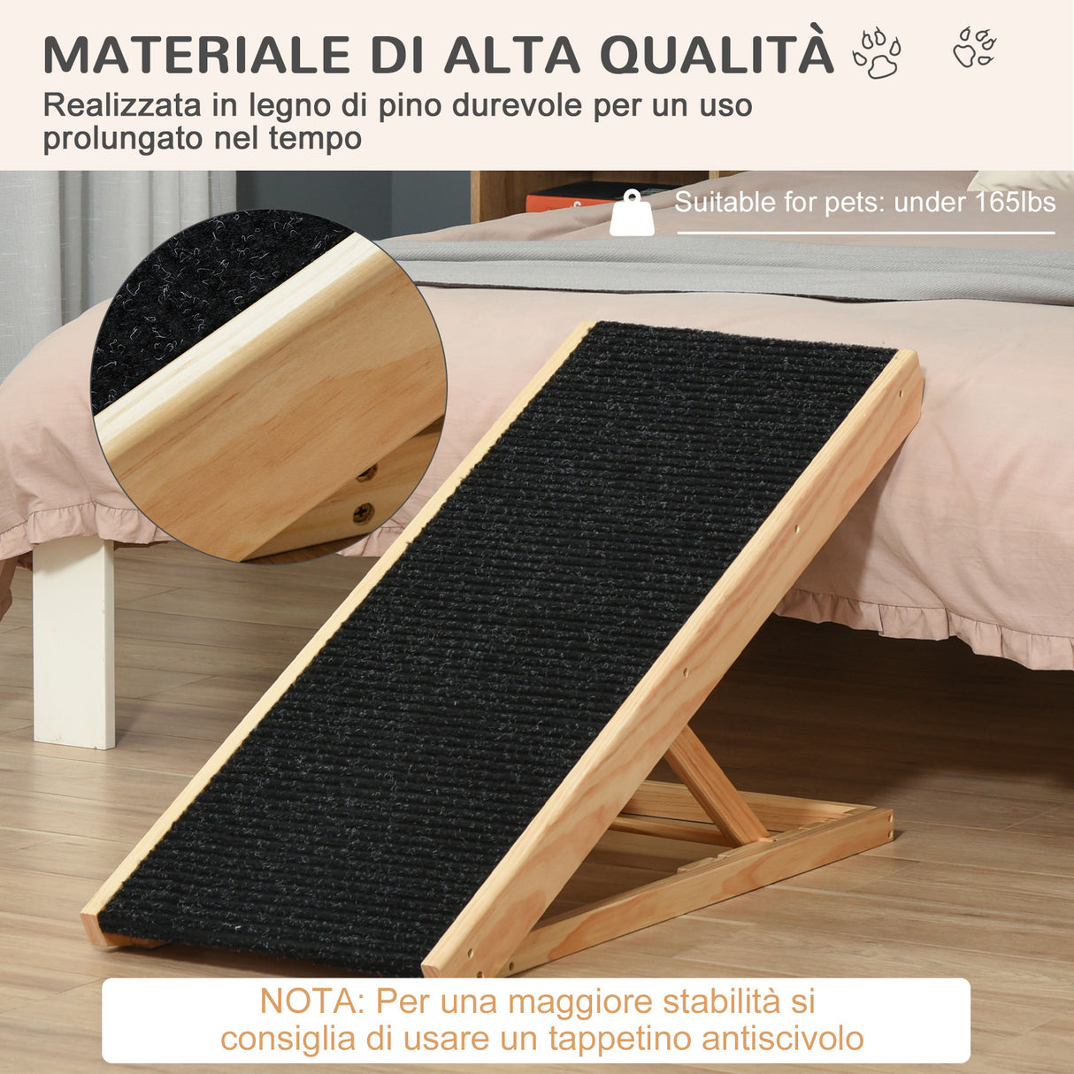 easycomfort rampa per cani e gatti fino 75kg pieghevole antiscivolo e regolabile