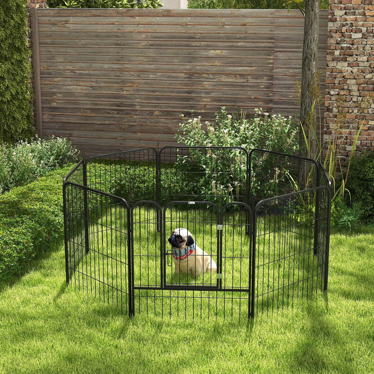 easycomfort recinto modulare per cani da interno ed esterno in metallo e acciaio 8 pannelli 79x79cm